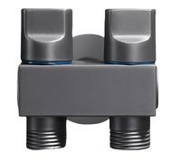 Valve Robinet D'Angle G1/2 En Laiton Pistolet De Lavage À Pression Renforcée Pour Salle De Bain Wc Salle De Bain Une Entrée Deux Sorties Gris