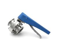 Valve sanitaire à trois pinces en acier inoxydable 304, avec poignée multi-positions réutilisable, gamme de tailles de 19mm à 102mm(25mm Ferrule 50.5)