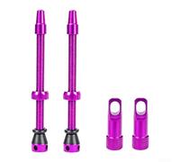 Valve sans chambre à air pour Presta 80 mm pour jantes hautes Valve sans | Taille 65 mm, idéal pour les jantes moyennes, pour une construction robuste, couleur violet, installation facile