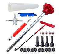 Valve Stem Tool Kit - 30Pieces Tire Service Set, Remover Installer Device, Quick Change Hook Design, Sturdy Metal Build, Simple Repair Replacement Accessory | Portable Compact Storage Motorcycle Car