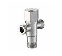 Valve triangulaire à ouverture rapide for salle de bains en acier, accessoires de robinetterie, Angle bidirectionnel, filetage G1/2, entrée d'eau, 1 pièces(Double outlet)