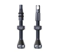 Peaty's Holeshot Fast Flow Valves tubeless - Design Anti-bouchage à Fort débit d’air, Montage Rapide des pneus, Aluminium 7075, Compatibles avec Les Inserts de Jante VTT, 42mm Ardoise