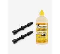 Valve Tubeless SpeedSix 70 mm 1 trou + Liquide d'étanchéité X-Sauce pour tubeless VTT