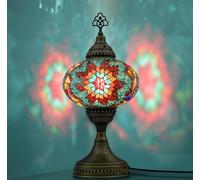 VALVELLO | Lampe Turque | Océan | Marocaine en Mosaïque, Fait Main, Veilleuse, Vintage, Lampe de Table en Verre Décorative pour Chambre, Bureau, Salon et Cadeau pour les Jours Spéciaux