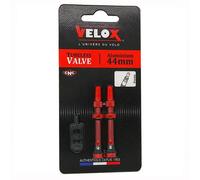 Valves de pneu tubeless alu Velox Presta (x2) Rouge