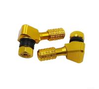 Valves Pneu pour moto CNC pour aluminium 2PCS Angle Spéciale(Gold) | Angle spécial pour gonflage pour facile, usinage CNC pour précis, finition anodisée dure, joints inclus, installation rapide