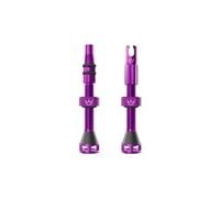 Peaty's Holeshot Fast Flow Valves tubeless - Design Anti-bouchage à Fort débit d’air, Montage Rapide des pneus, Aluminium 7075, Compatibles avec Les Inserts de Jante VTT, 42mm Violet