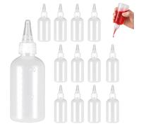 Valyrane 12 Pièces 100ml Bouteille Compressibles en Plastique, Flacon Squeeze en Tant Que Flacon Doseur, Flacons pour Liquides pour Sauces, Ketchup et Distributeur