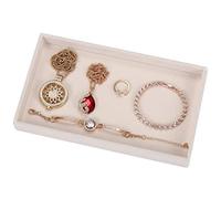 Valyria Boîte de présentation vide en velours pour bagues, boucles d'oreilles - Beige