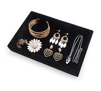 Valyria Présentoir vide en velours pour boucles d'oreilles et bagues (noir)