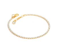 VAMA FASHIONS Adjustable 18K Gold Plated Crystal Rhinestone Anklet Payal Foot Chain Anti Tarnish Single Line Leg Bracelet Jewellery for Women