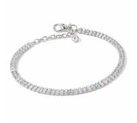 VAMA FASHIONS Adjustable 18K Plated Crystal Sparkling Rhinestone Single Ankle Anklet Payal Toe Foot Leg Chain Bracelet Jewelry for Women (Silver Plated Anklet Leg Chain)