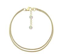 VAMA FASHIONS Adjustable Plated Double Layered Snake Chain Anklet Ankle Toes Foot Chains Leg Anklets Jewelry For Women(Gold Snake Ankle Anklets)