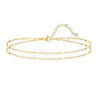 VAMA FASHIONS Gold Plated Double Layered Pipe Chain Anklet Ankle Toes Foot Chains Leg Anklets Jewelry For Women