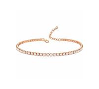 VAMA FASHIONS Trendy Rosegold Plated AD Stone Anklet Toes Foot Chain Single Ankle Payal Leg Anklets For Women