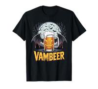 Vambeer Halloween Vampire Bière Citrouille Chauve-Souris Thème Halloween T-Shirt