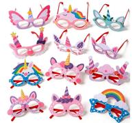 vamei Licorne Lunette Anniversaire en Feutrine, Petit Cadeau Anniversaire Enfants Invités Lunette Drôle, Fête Licorne Goodies Anniversaire Enfant Garçon Fille 3 4 5 6 7 8 9 10 Anns