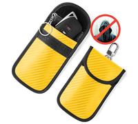 Vammcht Lot de 2 Sacs Faraday améliorés pour Porte-clés Faraday de qualité supérieure - Blocage du Signal RFID de Voiture, Protection de sécurité de Voiture, Pochette antivol - Bloque Les étuis