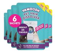 Vamoosh Lot de 2 boîtes dissolvant poils d'animaux compagnie pour machine à laver, élimine les odeurs, dissout des chiens, chats, animaux, nettoie la literie facile utiliser, jusqu'à 6 lavages
