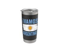 ¡Vamos Argentine! Drapeau du Fan Argentin Racines Argentines Gobelet isotherme en acier inoxydable double paroi
