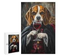 Vampire Beagle with Wine Glass, 1000 PCS Puzzle Décoratif en Bois, Cadeau De Fin D’année - pour Un Défi Gratifiant Le W nd