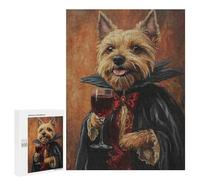 Vampire Dog with Wine Glass Art Print Puzzle 1000 Pièces Educa Jouet en Bois Cadeau Unique Décoration Intérieure Jeu Éducatif Challenge Toy Adultes Et Enfants À Partir De 14 Ans 500 PCS