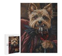 Vampire Dog with Wine Glass Puzzle 1000 Pièces Educa Jouet en Bois Cadeau Unique Décoration Intérieure Jeu Éducatif Challenge Toy Adultes Et Enfants À Partir De 14 Ans 500 PCS