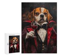 Vampire Dog with Wine Glass Puzzle 1000 Pièces Educa Jouet en Bois Cadeau Unique Décoration Intérieure Jeu Éducatif Challenge Toy Adultes Et Enfants À Partir De 14 Ans 300 PCS