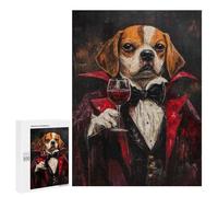 Vampire Dog with Wine Glass Puzzle 1000 Pièces Educa Jouet en Bois Cadeau Unique Décoration Intérieure Jeu Éducatif Challenge Toy Adultes Et Enfants À Partir De 14 Ans 500 PCS