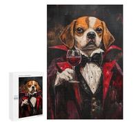 Vampire Dog with Wine Glass Puzzle 1000 Pièces Educa Jouet en Bois Cadeau Unique Décoration Intérieure Jeu Éducatif Challenge Toy Adultes Et Enfants À Partir De 14 Ans 1000 PCS