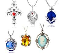 Vampire Elena Gilbert ouverture verveine médaillon Katherine Daywalking en cristal saphir Colliers Bennett Bonnie Argent antique Amulette Collier Set 26 Pcs
