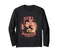 Vampire Girl Power Retro Halloween Pin Up Gothique Design Manche Longue