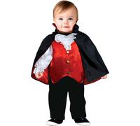 Vampire Halloween Bébé Cape Chemise Rouge Noir Manteau Pantalon Effrayant Tenue Douce Petit Chasseur de Nuit, Taille : 86/92 Couleur : Noir