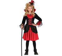 Vampire Halloween Costume Enfant Rouge Noir Robe Chapeau Effrayant, Taille : 128/134 Couleur : Rouge