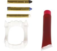 Vampire Halloween Make Up Set Maquillage de sang artificiel Effrayant Crocs, Couleur : Multicolore