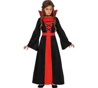 Vampire Halloween Robe Rouge Noir Costume Enfant Élégance Fantôme Nuit, Taille : 98/104 Couleur : Rouge