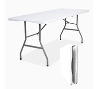 Vampire Killer Table pliante blanche de 1,8 m pour la maison, la cuisine, l'extérieur et l'intérieur - Table pliante compacte de 1,8 m