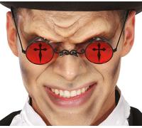 Vampire Lunettes Halloween Croix Rouge Accessoire Gothique Costume Nuit Hommes Mode, Couleur : Rouge