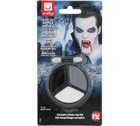 Vampire Maquillage Ensemble Noir Blanc Gris Peinture Visage + Applicateur