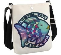 Vampire Movie Meme Gift This is The Skin of a Killer Bella Rainbow Fish Sac à bandoulière pour les fans, Skin of a Killer Cb Eu, 8.27 Inches ×6.5 Inches × 0.79 Inches