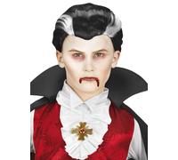 Vampire - Perruque noire à mèches blanches pour garçon