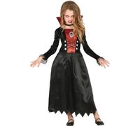 Vampire robe Halloween enfant Cape noire Doublure rouge Mystique, Taille : 110/116 Couleur : Noir