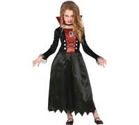 Vampire robe Halloween enfant Cape noire Doublure rouge Mystique, Taille : 128/134 Couleur : Noir