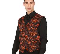 Vampire Veste d'Halloween Motif citrouille Optique Crâne Décoration Effrayant Mystique Mode de soirée élégante, Couleur : Noir