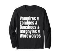 Vampires Loups-Garous Zombies Banshees Gargouilles Halloween Manche Longue