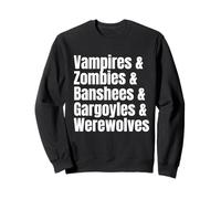 Vampires Loups-Garous Zombies Banshees Gargouilles Halloween Sweatshirt