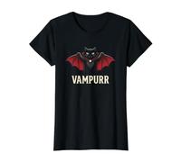 Vampurr Spooky Cat Vampire Halloween Ghoul (à l'arrière) T-Shirt Graphique avec Valeur