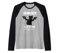 Vampurrs Kittens of The Night Funny Kitten Cat Lovers Manche Raglan