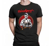 Van Damme Bloodsport Movie Black T-Shirt Men Fighting Short-Sleev Fashion Loose Breathable Graphic T Shirts Tops
