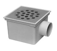 Van den Berg Siphon de sol ABS avec sortie latérale avec seau 20x20cm grille inox 75 mm 403